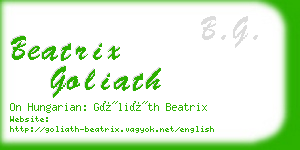 beatrix goliath business card